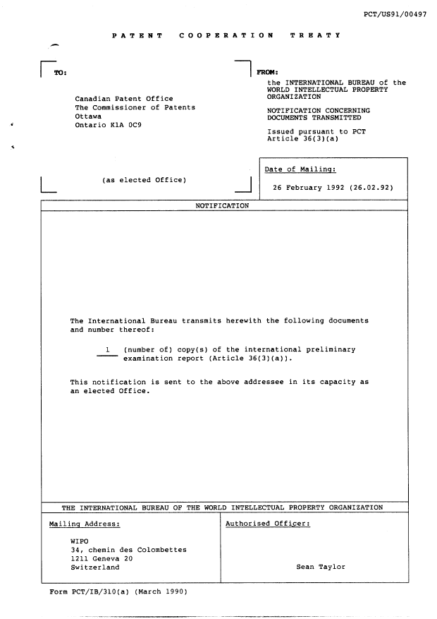 Canadian Patent Document 2074720. PCT 19911227. Image 1 of 11