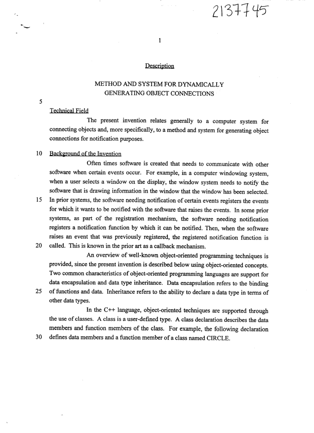 Canadian Patent Document 2137745. Description 20031112. Image 1 of 25