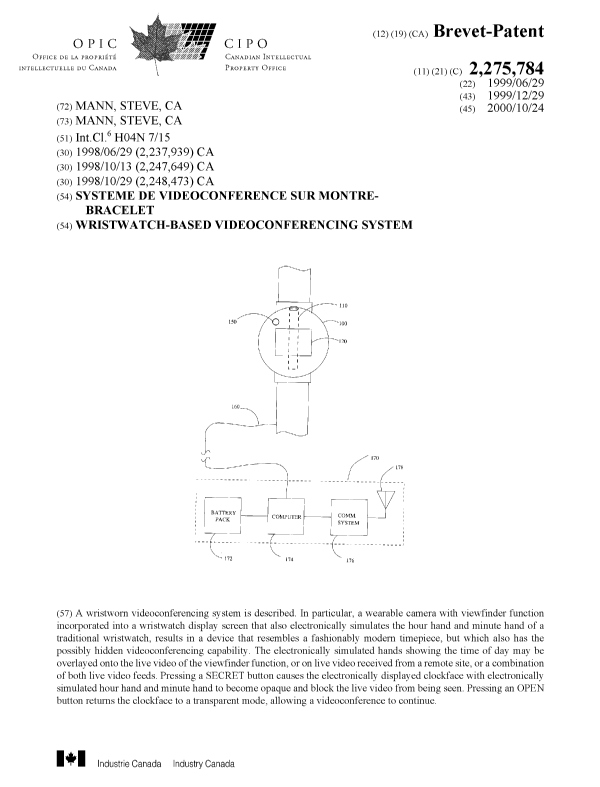 Document de brevet canadien 2275784. Page couverture 19991229. Image 1 de 1