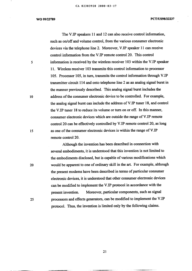 Canadian Patent Document 2303920. Description 20011210. Image 22 of 22