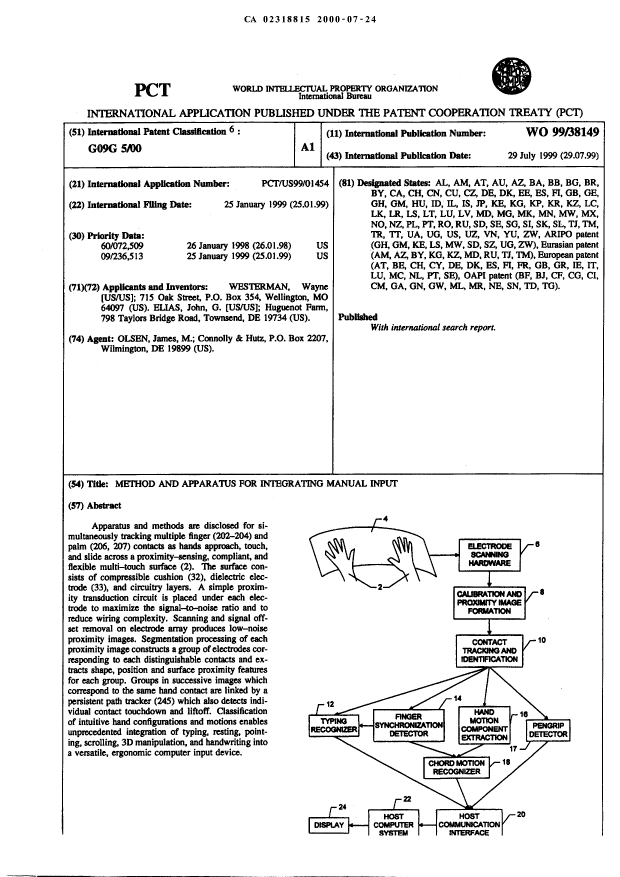Canadian Patent Document 2318815. Abstract 20000724. Image 1 of 1