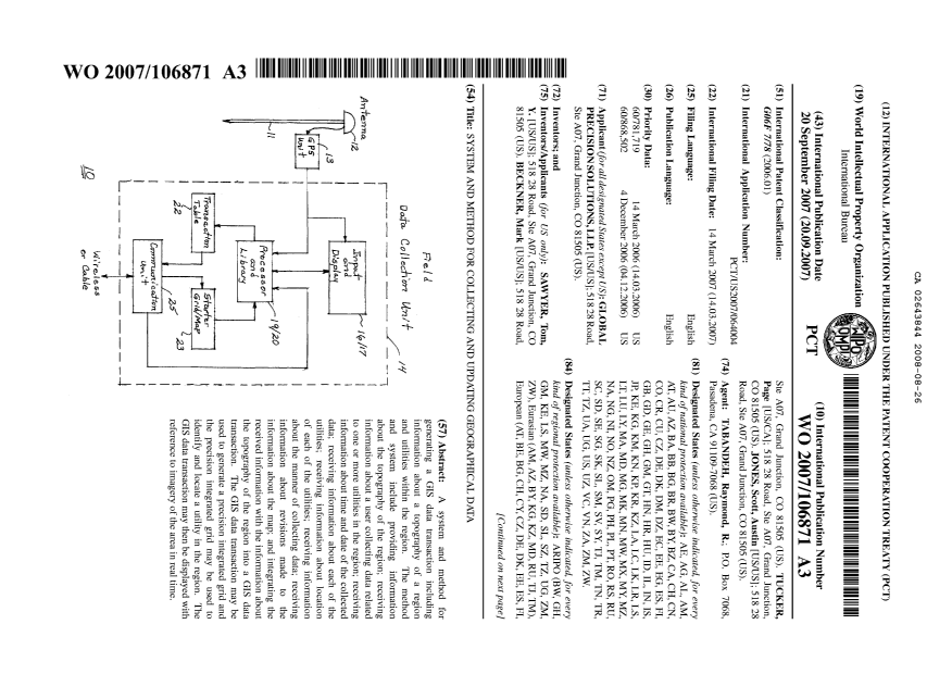 Canadian Patent Document 2643844. Abstract 20071226. Image 1 of 2