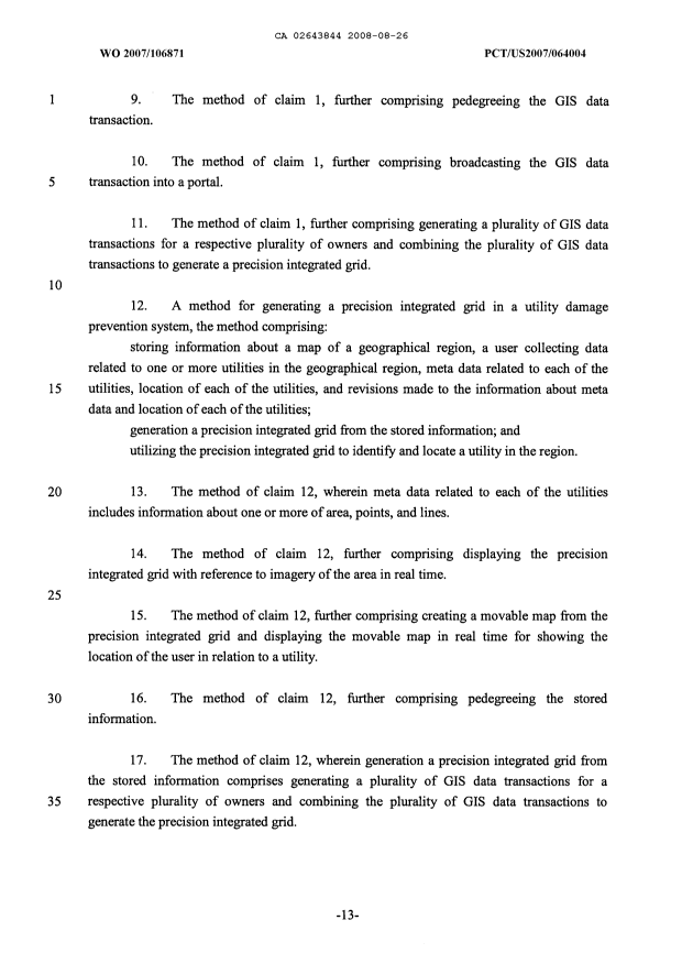 Document de brevet canadien 2643844. Revendications 20071226. Image 2 de 3