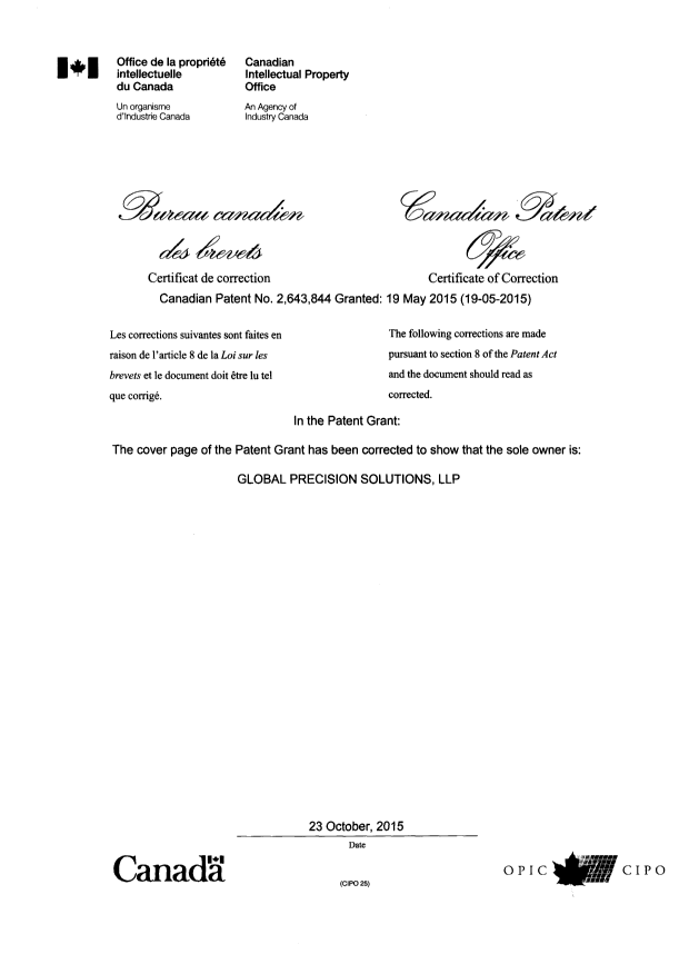 Document de brevet canadien 2643844. Poursuite-Amendment 20141223. Image 2 de 2