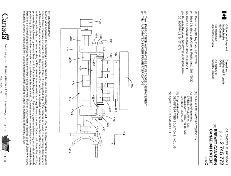 Canadian Patent Document 2745772. Cover Page 20121223. Image 1 of 1