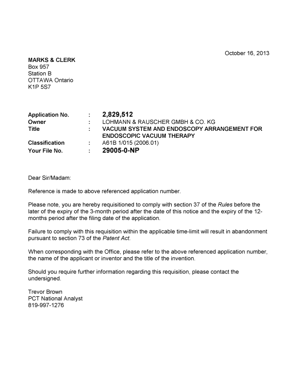 Canadian Patent Document 2829512. Correspondence 20131016. Image 1 of 1